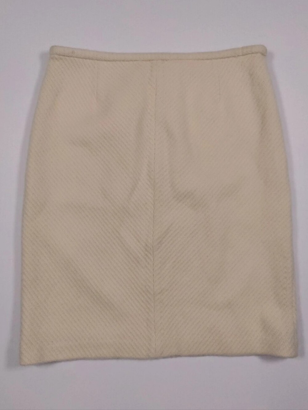 Vintage St. John Couture Beige Cashmere? Textured Skirt Size 6 Made In USA (29W)